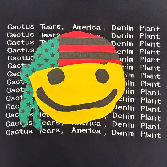 Denim Tears x CPFM Cactus Smiley Hoodie Sweatshirt Black - Picture 3 of 3